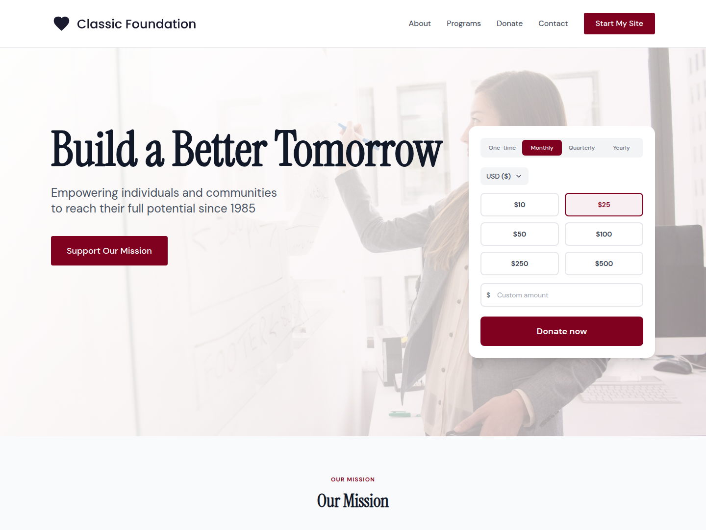 Classic Foundation template preview