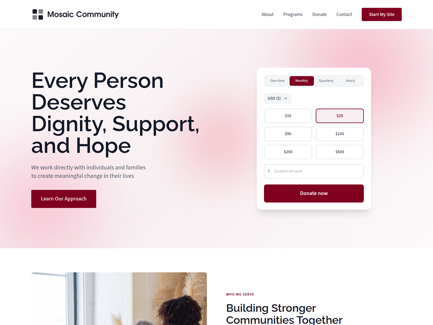 Community Impact template preview