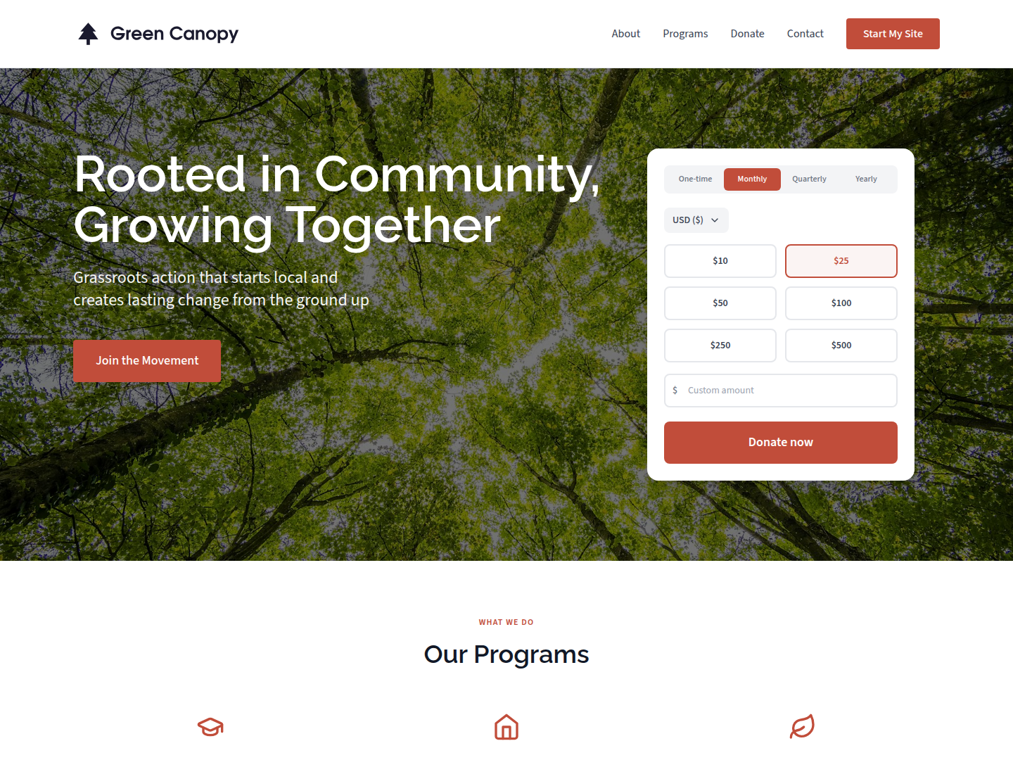 Community Roots template preview